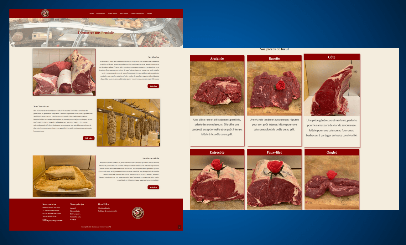 Pommier Franck Web Designer - Boucherie des gourmets Pages