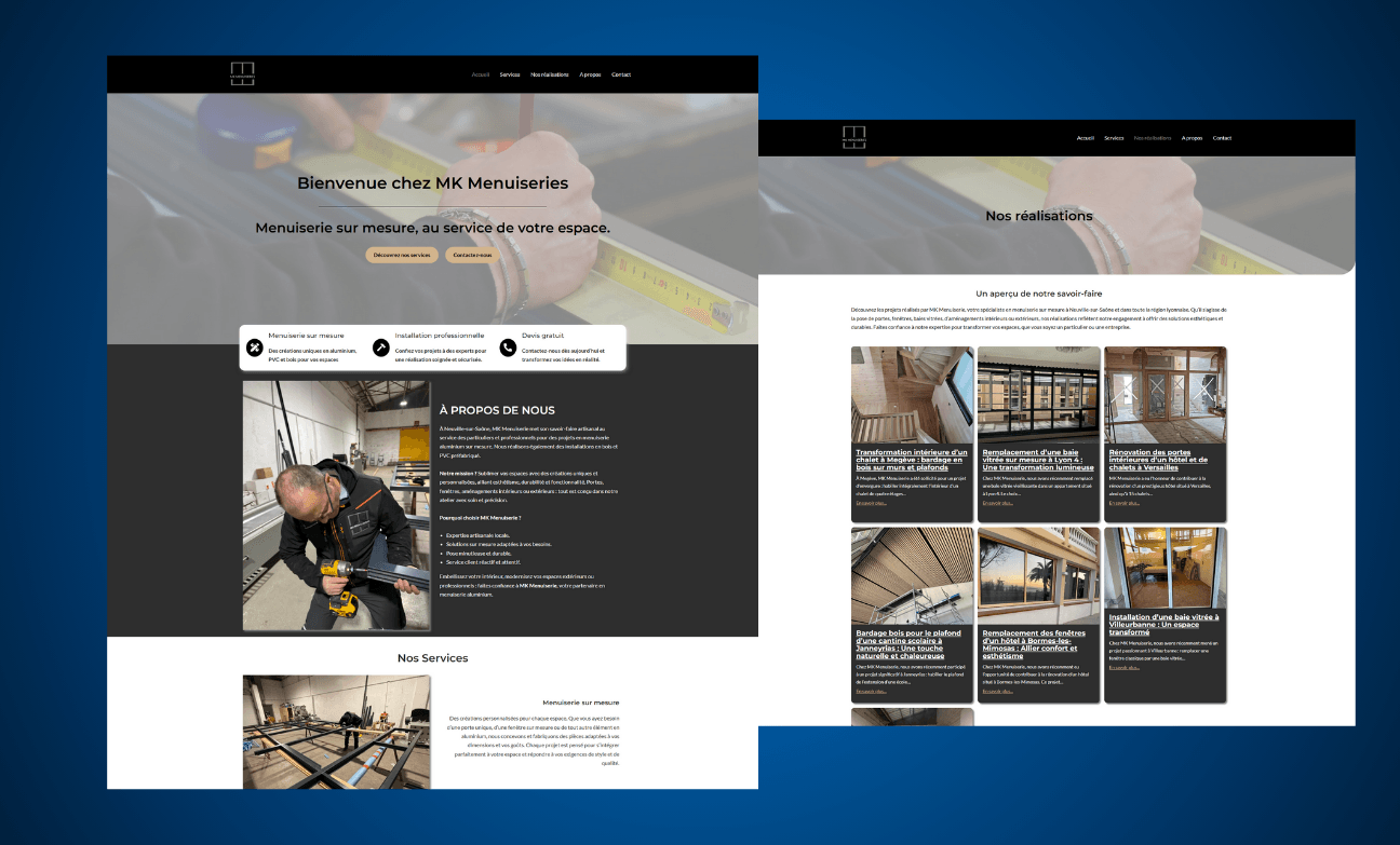 Pommier Franck Web Designer - Site web MK Menuiseries