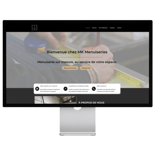 mockup d'un site pour un artisant