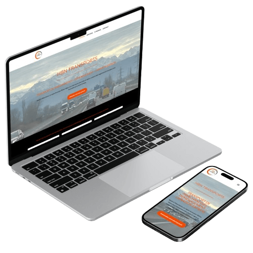 mockup d'un site pour un transporteur