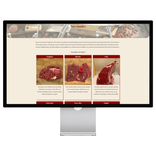 Mockup Produit site vitrine boucherie