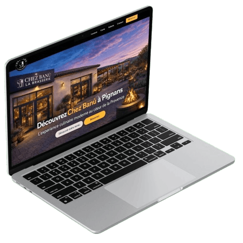 mockup d'un site pour un restaurant