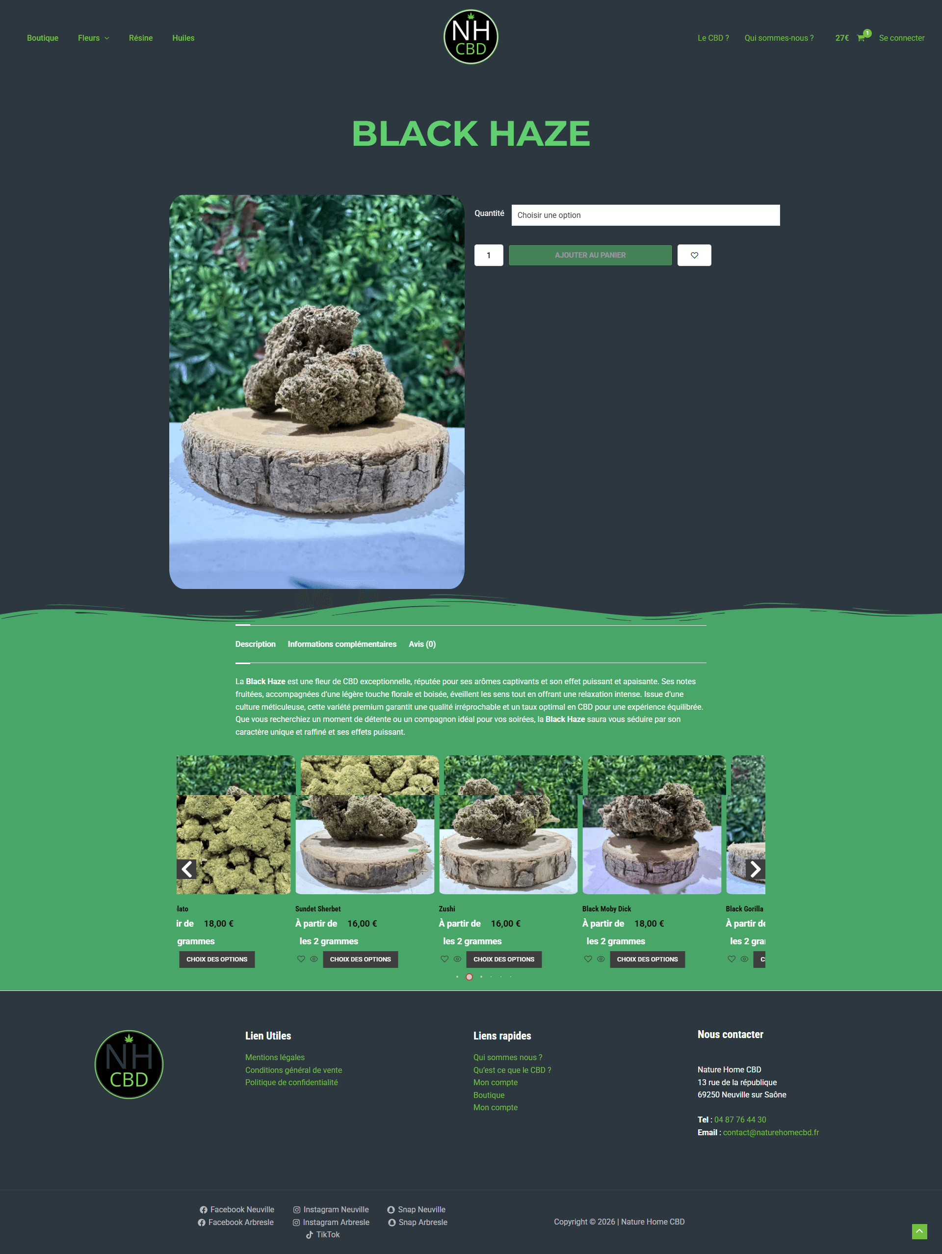 Page produit avant refonte