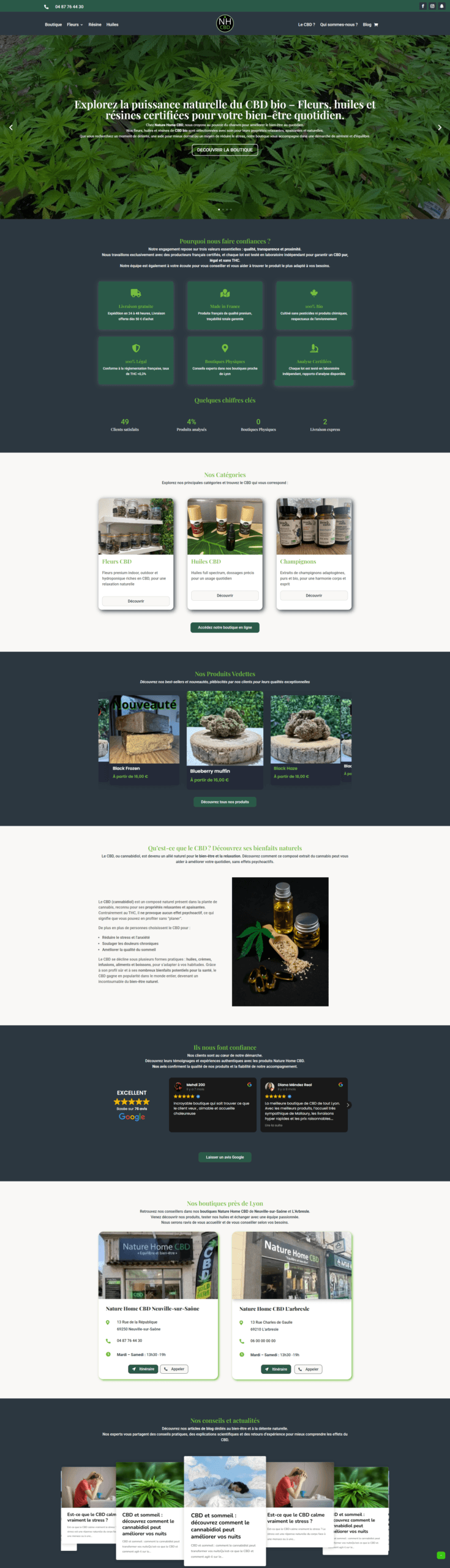 Page d'accueil après refonte