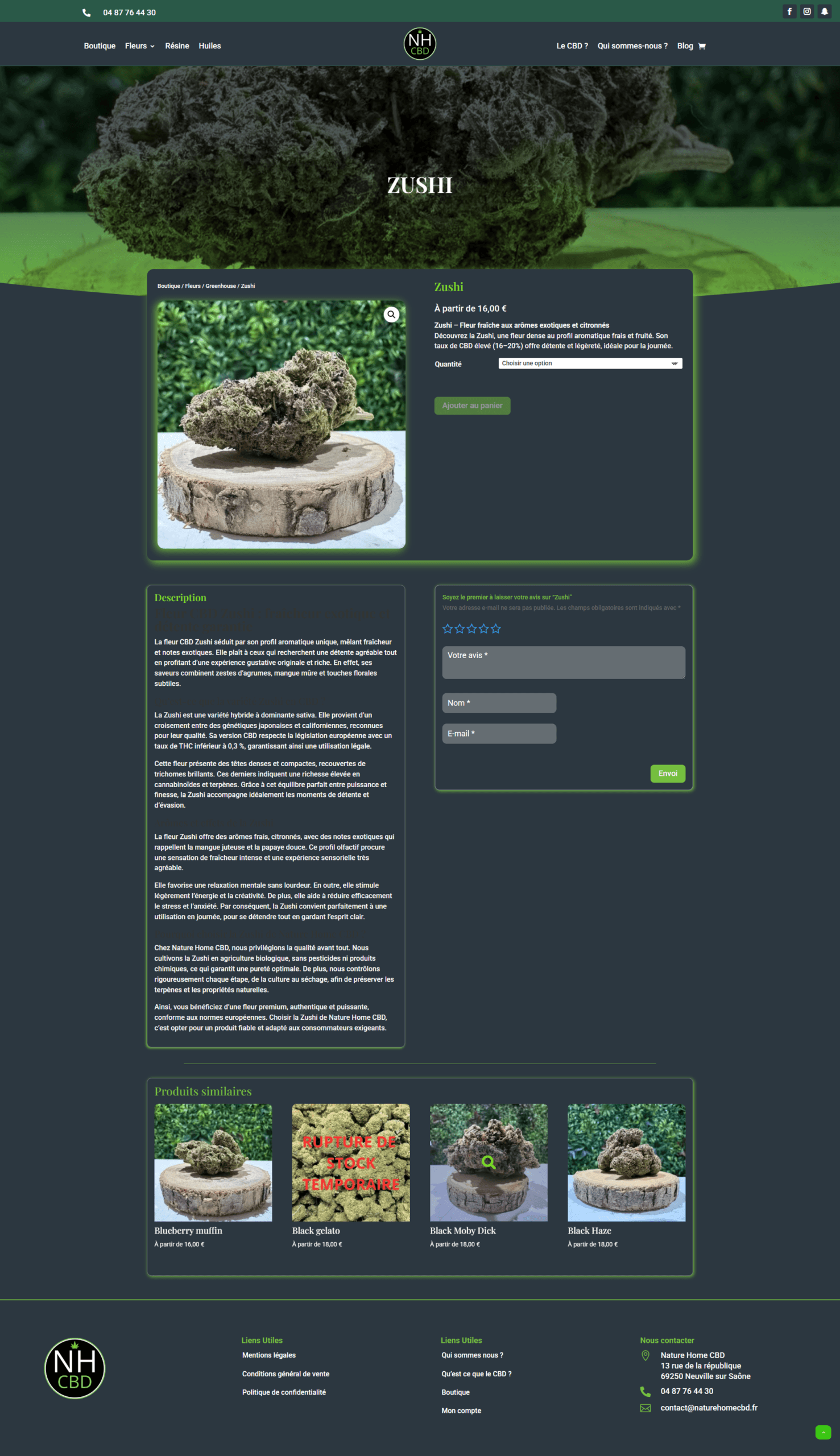 Page produit après refonte